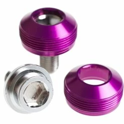BLB Brick Lane Bikes Alloy Cup Crank Bolts - Boulons De Manivelle - Violet