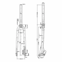 Identiti Fourche Rigide FFX-45 Disc Fixie - Noir -Magura Soldes FKITFD74K dimensions