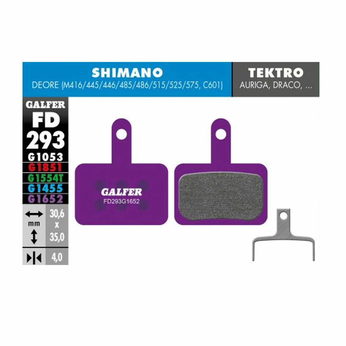 GALFER Plaquette De Frein E-bike G1652 Shimano Deore - Violet 3 GALFER Plaquette De Frein E-bike G1652 Shimano Deore - Violet