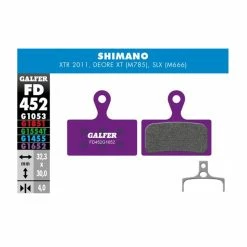 GALFER Plaquette De Frein E-bike G1652 Shimano XTR - Violet