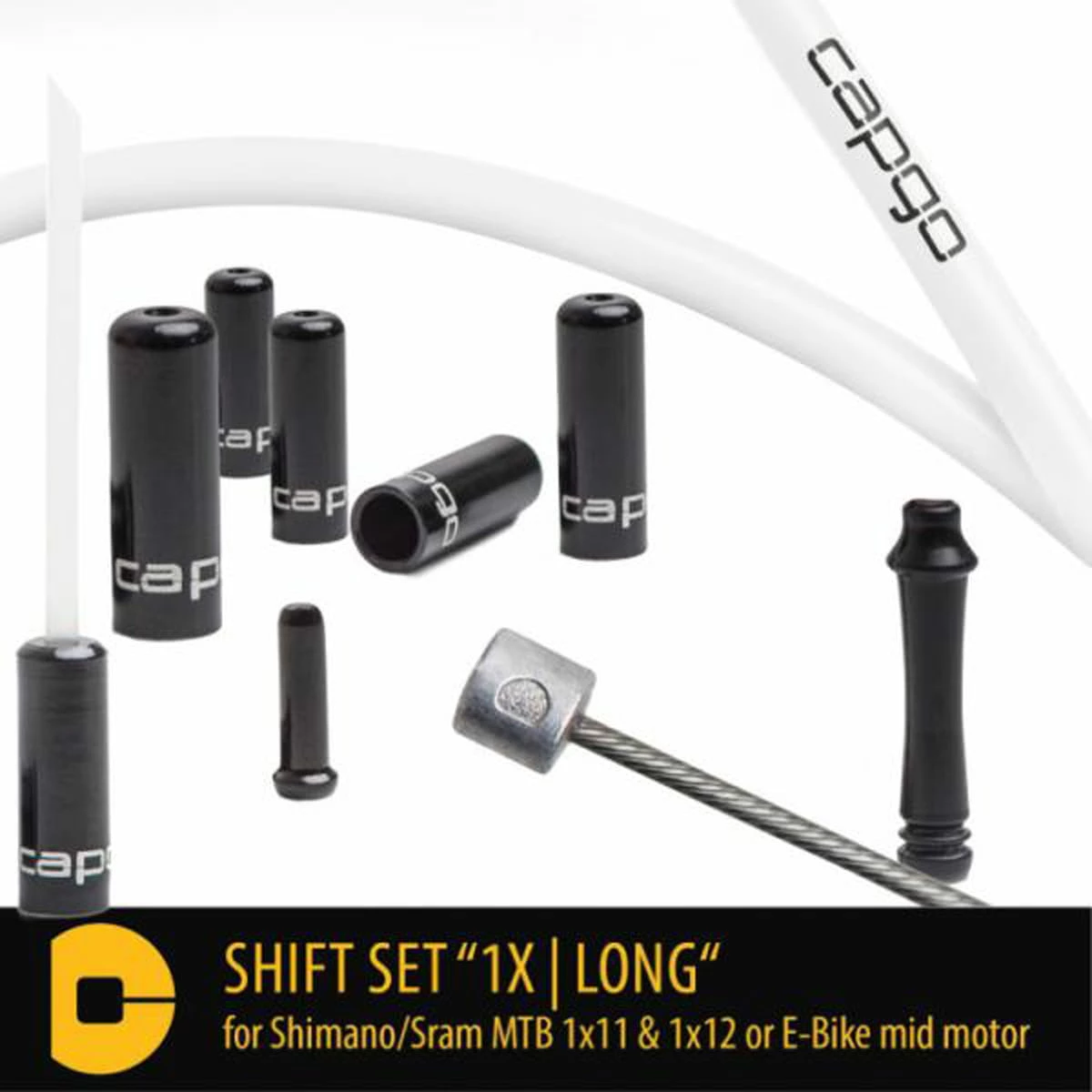 CAPGO Kit De Changement De Vitesse Pour Shimano/Sram MTB 1x11/1x12 Ou E-bike Mid-motor - Blanc